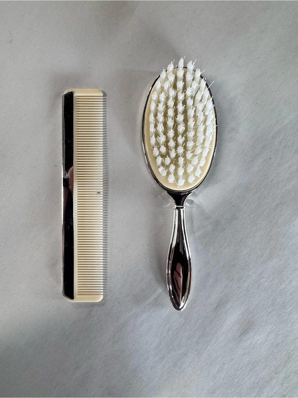 Vintage Silver Plated. Rush and Comb Set - Engraved “EMD”